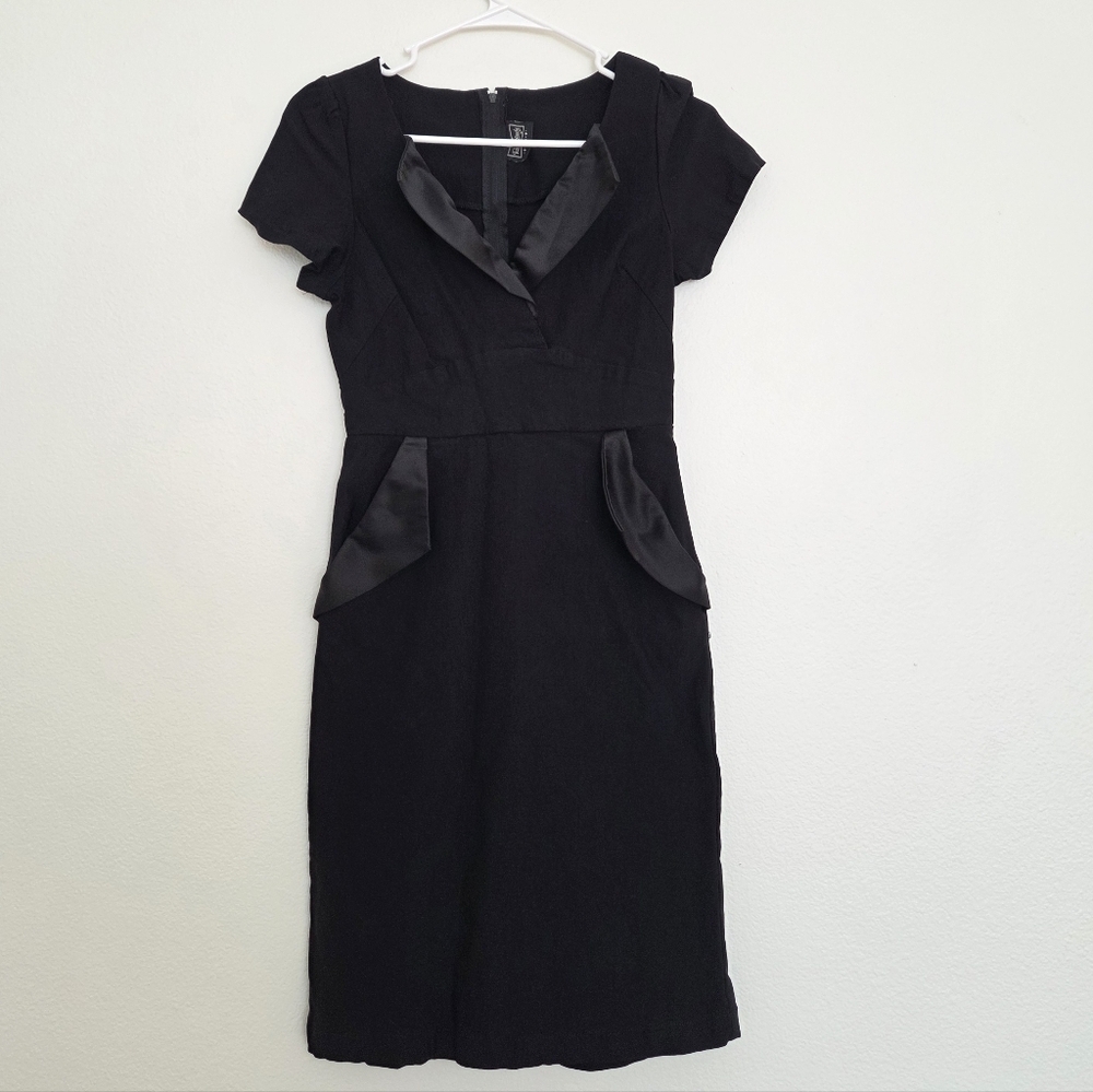 Rock Steady Black Vintage Inspired Pin-up Rockabilly Wiggle Dress size Medium